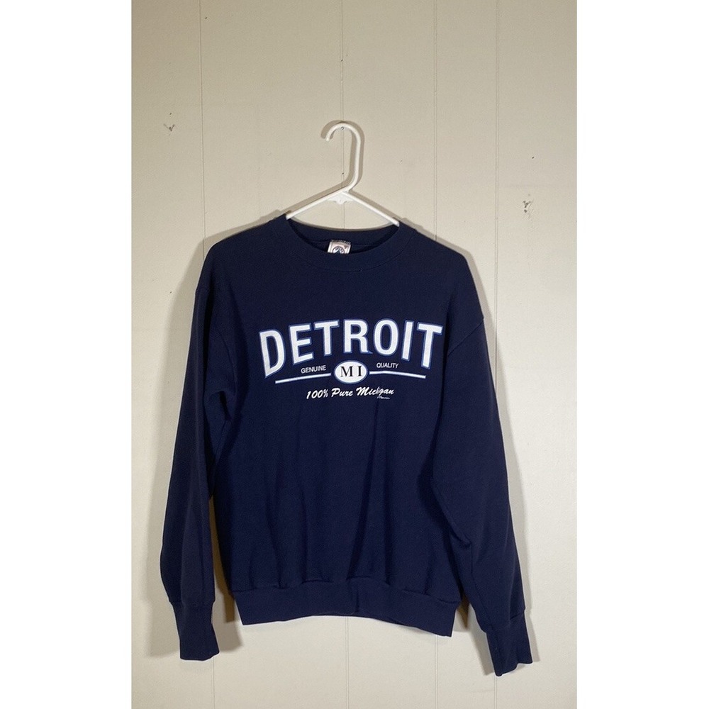 Vintage Detroit Michigan tourist crewneck sweatshirt mens size medium unisex - Picture 3 of 10